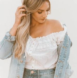 🎁 Medium Free People Crop Top White NWT